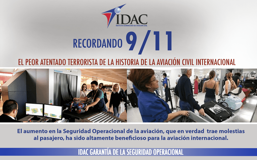 Redes sociales del IDAC subrayan impacto del 9-11 en la aviación civil