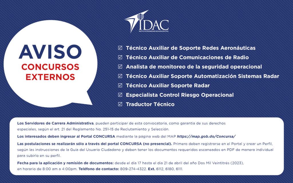 Aviso de Concurso Externo Idac