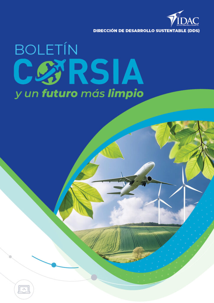 Boletín Corsia, programa de reducción de carbono de la aviación, de la de la Dirección de Desarrollo Sostenible.