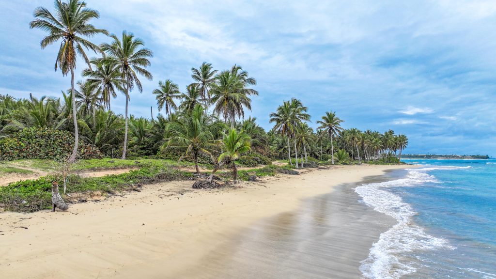 Vista panorámica de la playa en Uvero Alto.